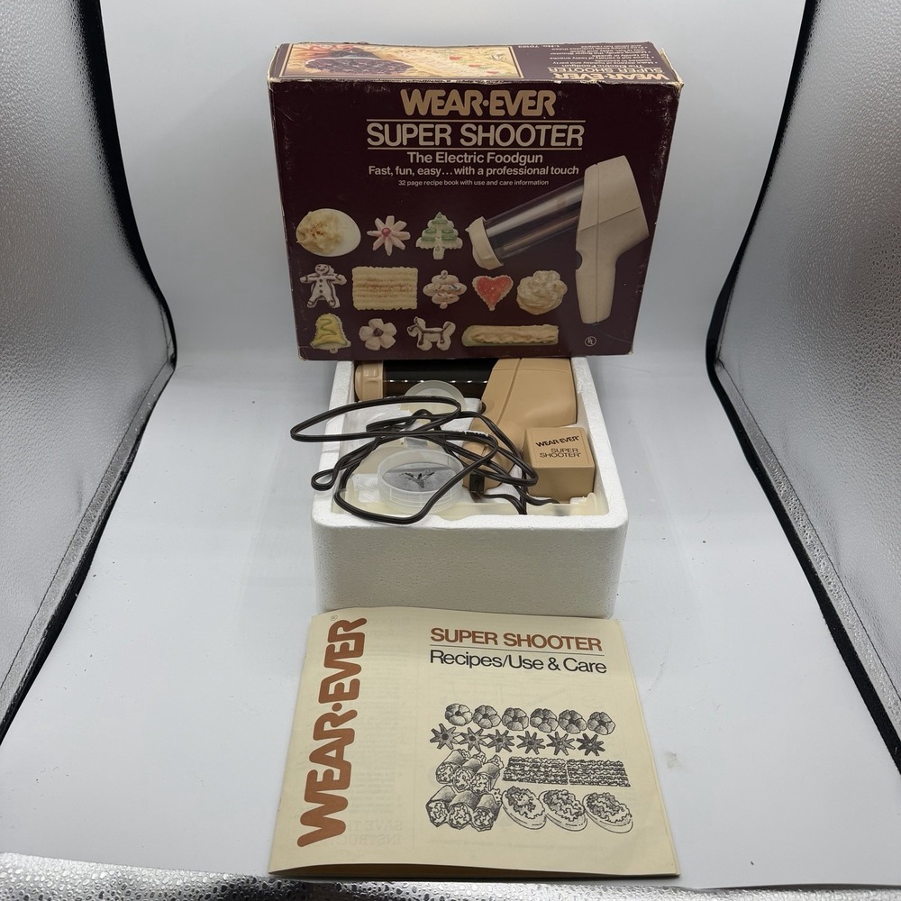 Vintage Wear-Ever Super Shooter 70123 Electric Cookie Press Food Gun - Tested